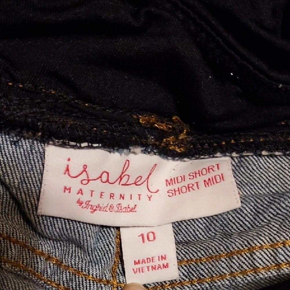 Isabel Maternity by Ingrid & Isabel Blue Jean Shorts - Picture 2 of 4